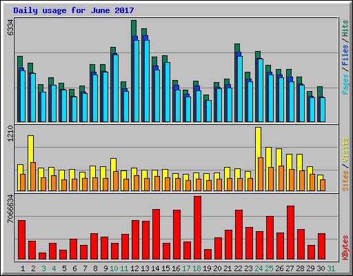 Daily usage for June 2017