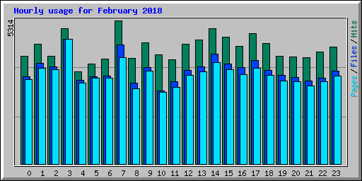 Hourly usage for February 2018